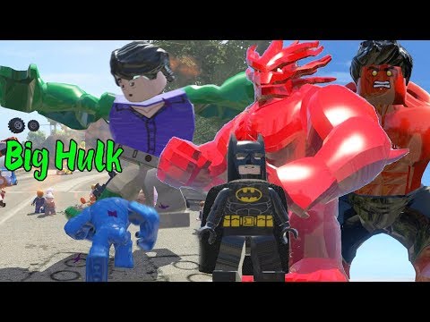 A-Bomb Vs Big Hulk Vs Bat Man,Hulk vs Red Hulk vs Red Groot - LEGO