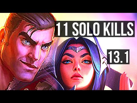 JAYCE vs IRELIA (TOP) | 11 solo kills, 66% winrate, Godlike, Rank 14 Jayce | KR Grandmaster | 13.1