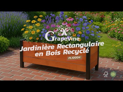 Grapevine Jardinière rectangulaire en bois recyclé (46 po, brun naturel)