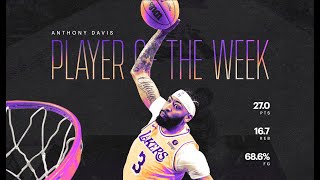 Anthony Davis Wins Western Conference Player of the Week (27 PPG, 16.7 RPG, 2.0 BPG, 68.6 FG%)