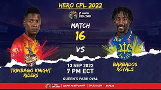 LIVE | Trinbago Knight Riders vs Barbados Royals | CPL 2022