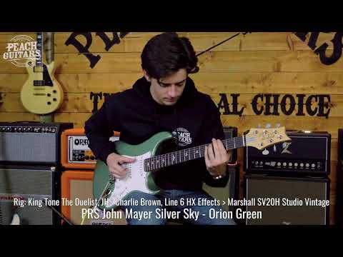 Демонстрация звучания электрогитары PRS JM Silver Sky Orion Green
