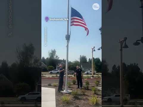 American flags at half-staff to honor the life of Dolly Parton