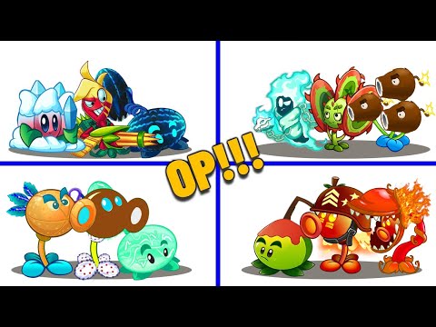 PVZ 2 - 4 Super Team Plants Max Power Up Vs Every Zombies #7 - Team Plant Vs Team Plant