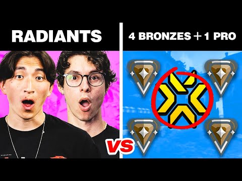 2 Radiants Vs 5 Bronzes.. And A Secret VCT Pro (Impossible VALORANT Challenge)