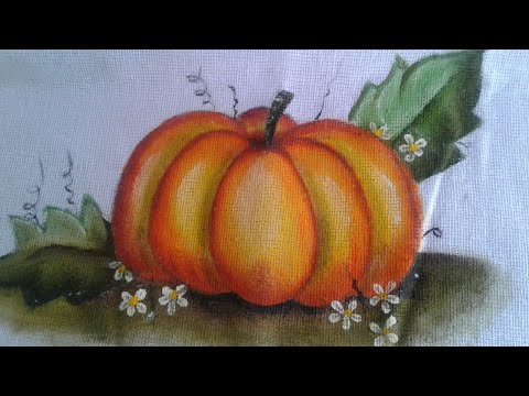 Abóbora  - Pintura em tecido.