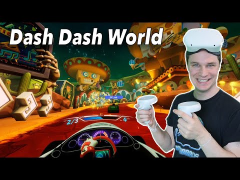 Ein gelungener Mario Kart Klon mit einem kleinen Problem... Dash Dash World [Quest 2 VR Gameplay]
