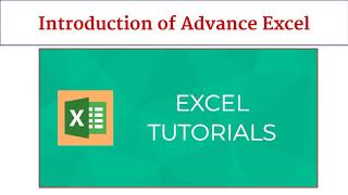 Introduction of Advance Excel