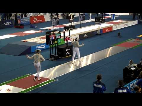 15.03.29 T32 MUHAMMAD Ibtihaj(USA) vs REGUIGNE Laura(FRA) - 2015 Seoul Fencing WS Grand Prix