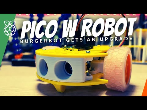 YouTube Thumbnail for Raspberry Pi Pico W Robot, Burgerbot gets an upgrade