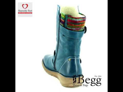 Heavenly Feet Pacific 2 7211-70 Teal blue ankle boots