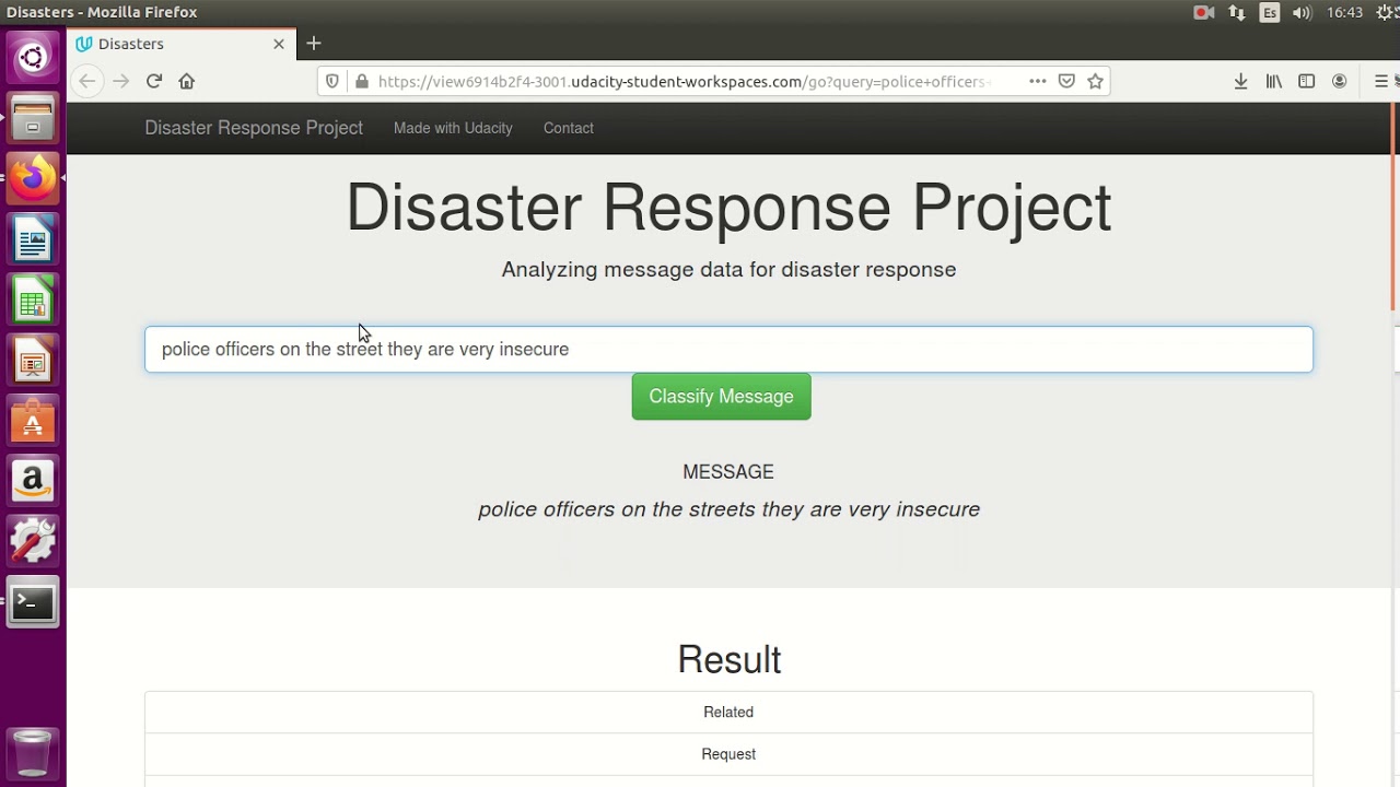 Disaster response Pipeline Project