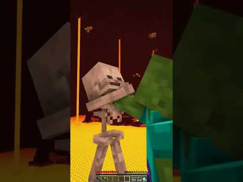Minecraft when a Skeleton shoots a Zombie #shorts