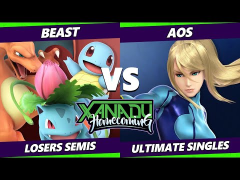 Xanadu Homecoming Losers Semis - Beast (Pokemon Trainer) Vs. AoS (ZSS) Smash Ultimate - SSBU