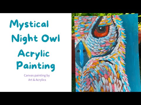 Creating a Mystical Night Owl Abstract Painting | Step-by-Step Tutorial