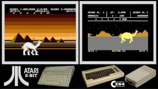 Atari 8-bit vs C64 : ATTACK OF THE MUTANT CAMELS (Side by side comparison)