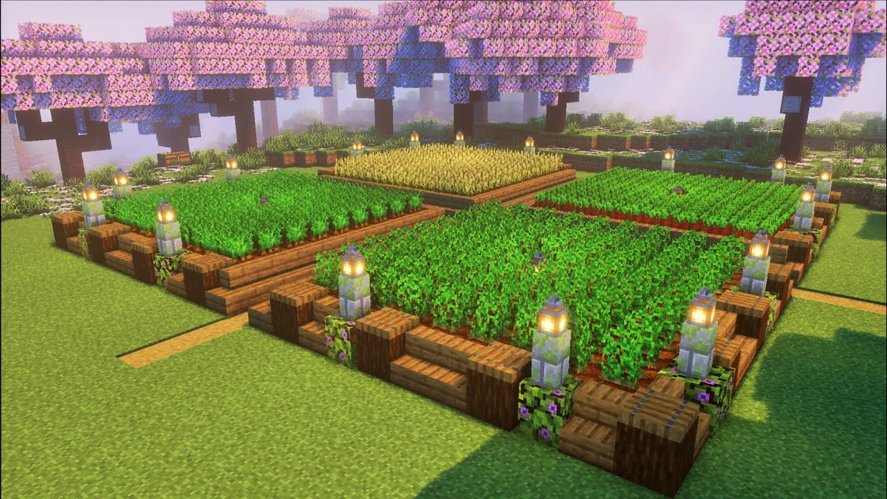 Minecraft - Aesthetic Crop Farm Build Tutorial