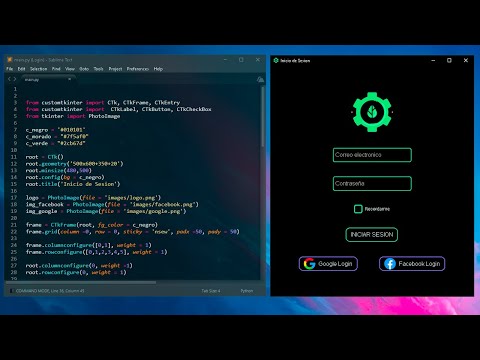 GUI Moderna en Python con Tkinter  | App Inicio de sesión