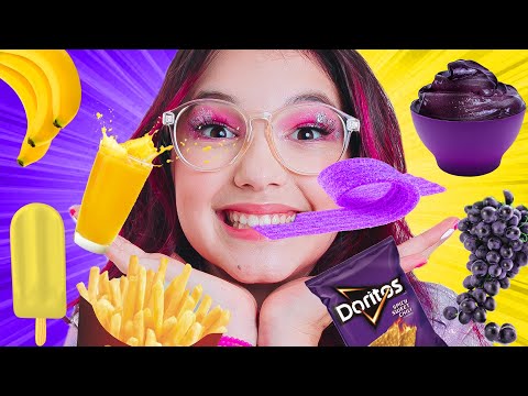 COMENDO TUDO ROXO E AMARELO POR UM DIA INTEIRO | Luluca