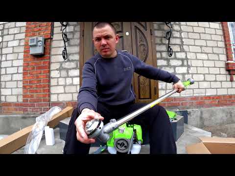 Видео Мотокоса GRUNHELM GR-53 Power Line  распаковка, сборка