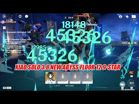 Xiao Solo 3.8 New Abyss Floor 12 9-Star - Satisfying Yaksha Combo Showcase