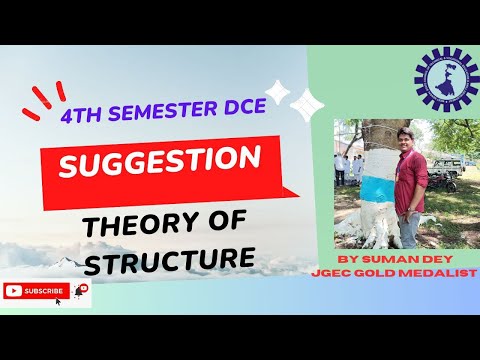SUGGESTION OF  THEORY OF  STRUCTURE (CEPC 403) 2025 | WBSCTE | 4TH SEMESTER   2025 | 2ND YEAR CIVIL