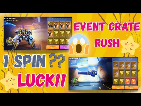 NEW Event Crate Rush 🔥 Blockhorn Mech & Quasher 6 | 1 Spin Luck?! | Lacewing Gameplay | Mech Arena
