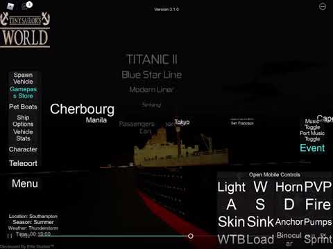 Raising the titanic II in tiny sailors world roblox