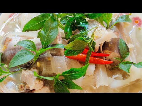 How to Make Banana's Tree Sour Soup-Cambodia Cooking/Dara MC