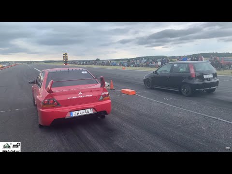 Mitsubishi Lancer Evolution VIII  700HP  vs Fiat Punto GT Turbo 1.4 🚦🚗 1/4 mile drag race - 4K