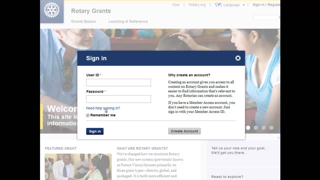 Accessing Rotary's Online Grant Application System