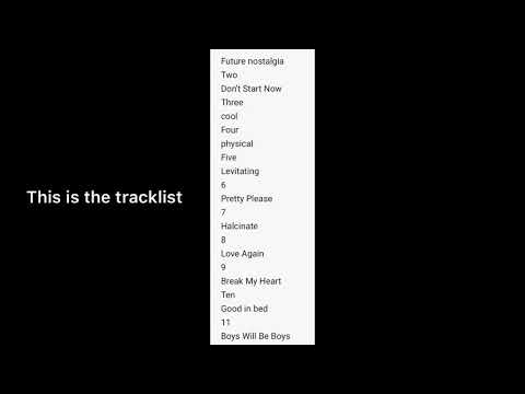 Dua Lipa - Future Nostalgia (tracklist)