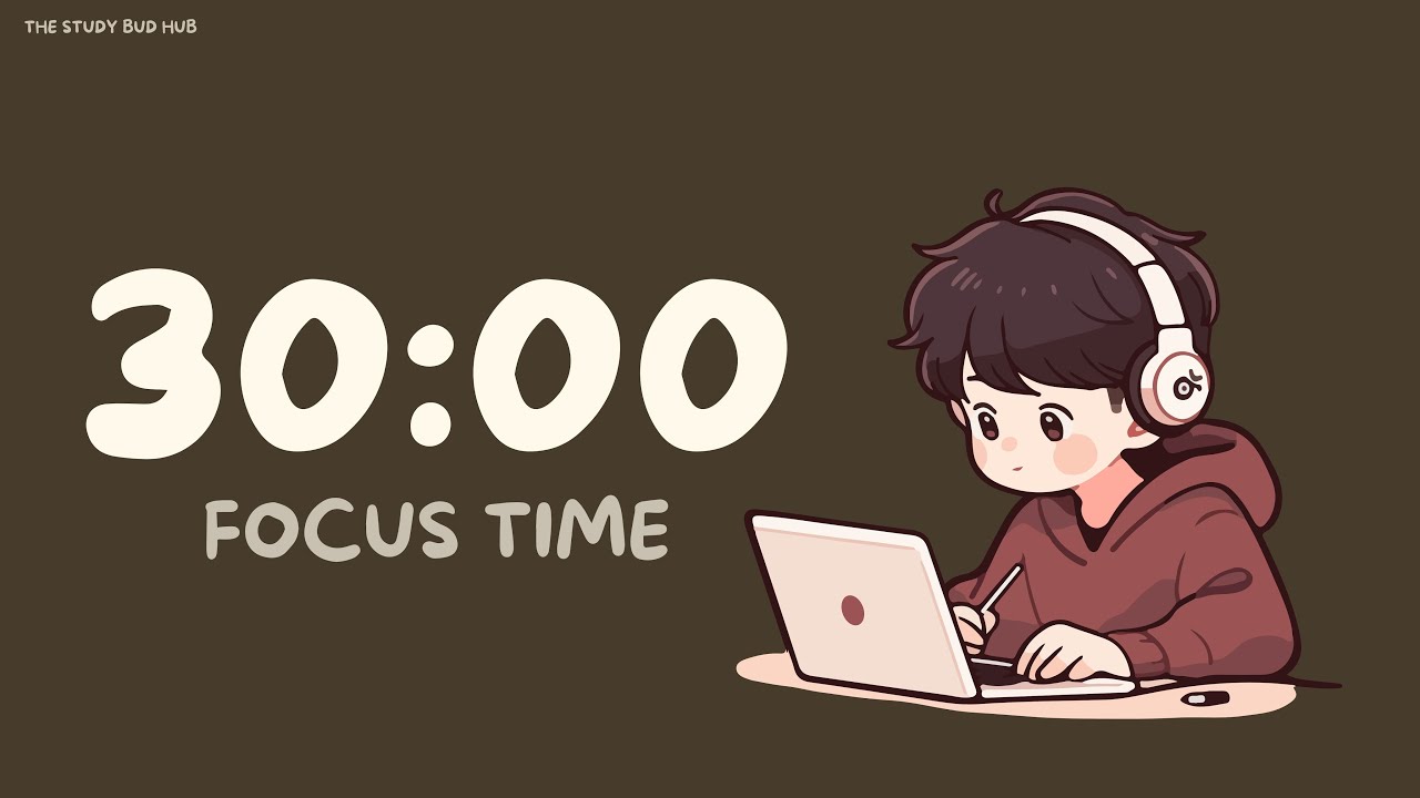 Pomodoro Timer - 30x3 | Rainforest + Brown Noise 🍃⭒˚ | ADHD Study