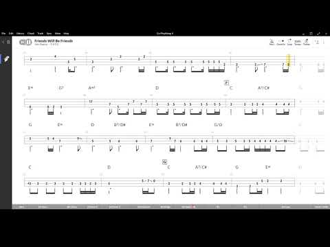Friends Will Be Friends ( Queen ) ,Tablatura e base Senza Basso - Backing bass track