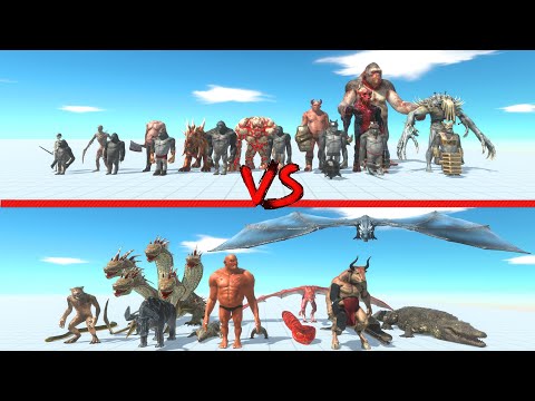 Fantasy and Reptiles vs Infernals and Mutant primates - Animal Revolt Battle Simulator
