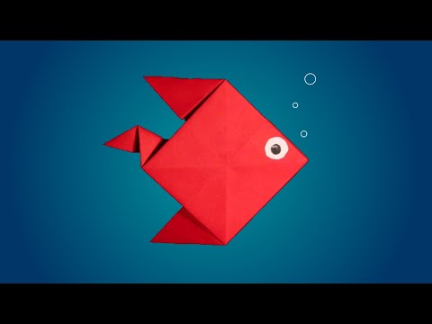 FISCH falten aus Papier (EINFACH) 🐟 Origami Fisch aus Papier basteln - Schritt für Schritt