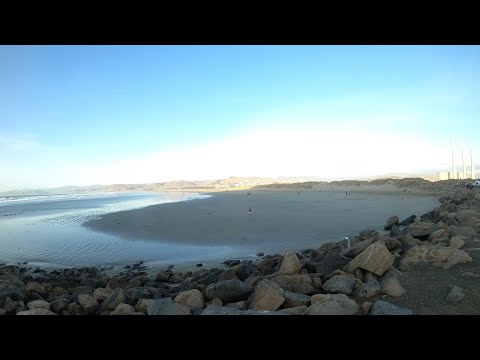 Morro Rock beach by the central California coast