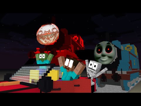 THOMAS TRAIN and CHO CHO CHARLES VS Monster school - Minecraft animation