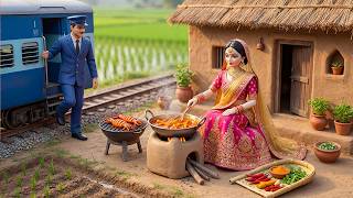 Download lagu 🚆😍 Miniature Doll Village Train Scene | Desi Gaon Ki Kahani 2026 | Cooking ASMR | World AV Cooking mp3