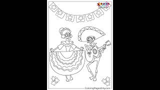 Free Printable Day Of The Dead Coloring Pages #ColoringPagesOnly #Shorts #coloring #DayOfTheDead