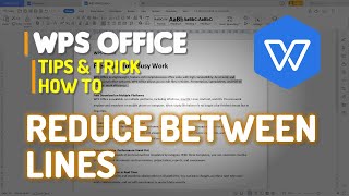 WPS Office How To Reduce Space Between Lines