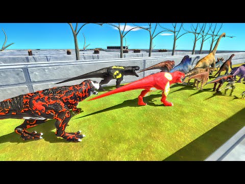 Units Trying To Escape From Superhero T-Rex 😱 - Animal Revolt Battle Simulator