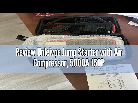 Jump Starter with Air Compressor, 8000A Car Battery Jump Starter (9.0 Gas/8.0L Diesel), 180PSI Car Battery Jumper Starter Portable 12V Jump Box with Jumper Cables, LED Light, Power Bank, LCD Display video review thumbnail