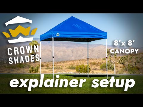 Crown Shades 8' x 8' CenterLOK® Commercial Canopy - M64 Explainer Setup video thumbnail