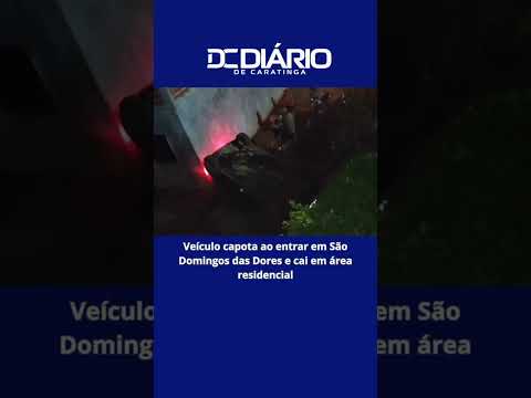 Veículo capota ao entrar em São Domingos das Dores e cai em área residencial