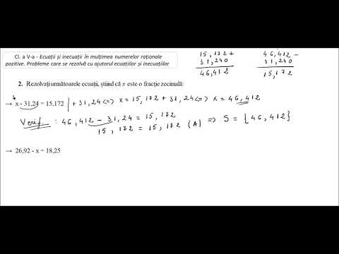Cl. a V-a - Ecuații și inecuații în multimea nr. rationale pozitive - ex. 2