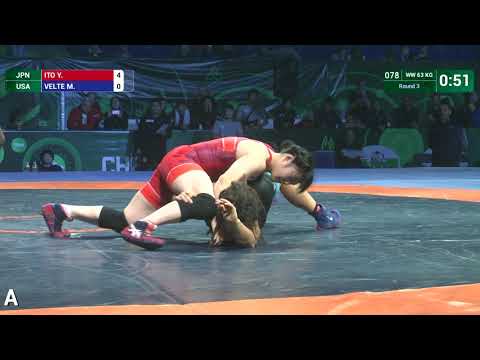 Round 3 WW - 63 kg: Y. ITO (JPN) df. M. VELTE (USA) by VFA, 6-0