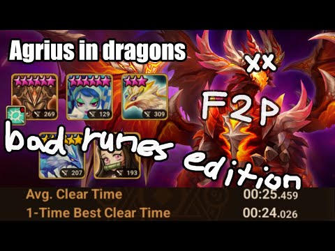 Easy to rune and beautiful! 25s Avg. Dragons Abyss Hard F2P | Summoners War