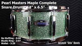 Video thumbnail for Pearl Masters Maple Complete Snare Drum - 14" x 6.5" by Joseph "Stix" Davis
