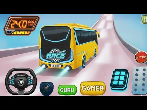 Crazy Bus Mega Ramp Impossible Racing - Bus Stunts Racing - Bus Simulator 3D -Android Gameplay